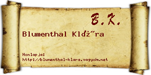 Blumenthal Klára névjegykártya